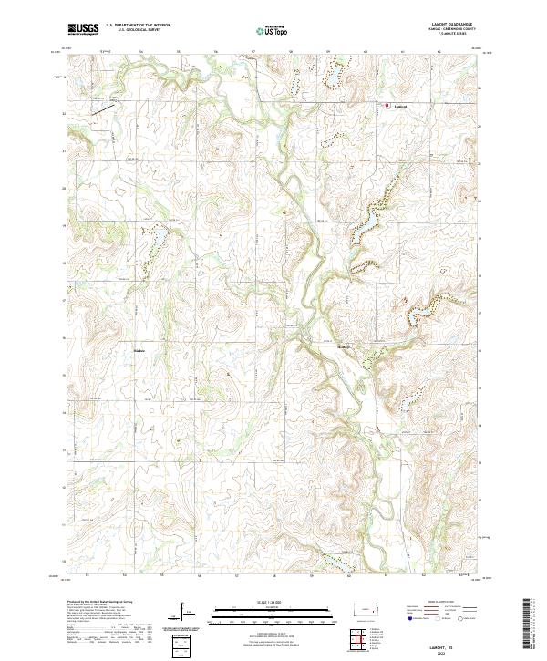 Lamont, KS — USGS 7.5-minute topo (2022)