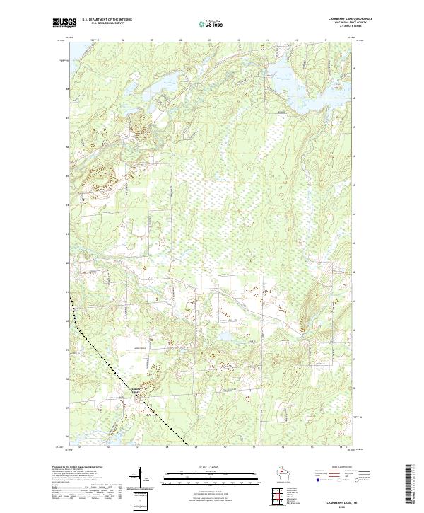 Cranberry Lake, WI — USGS 7.5-minute topo (2022)