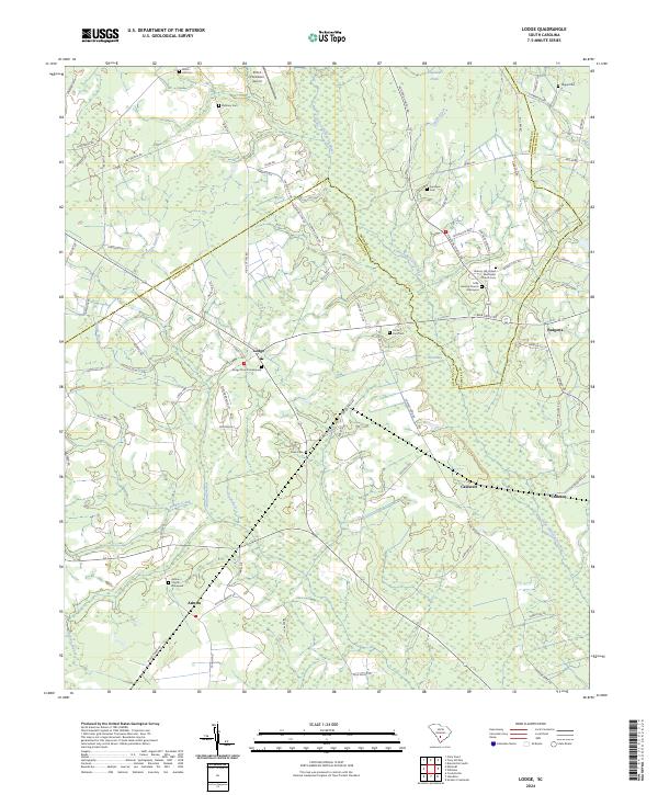 Lodge, SC — USGS 7.5-minute topo (2024)