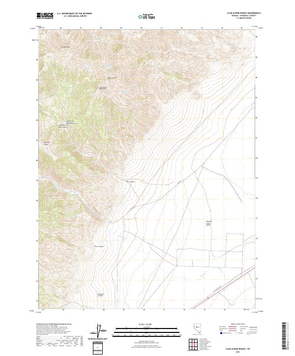 Clan Alpine Ranch, NV — USGS 7.5-minute topo (2021)