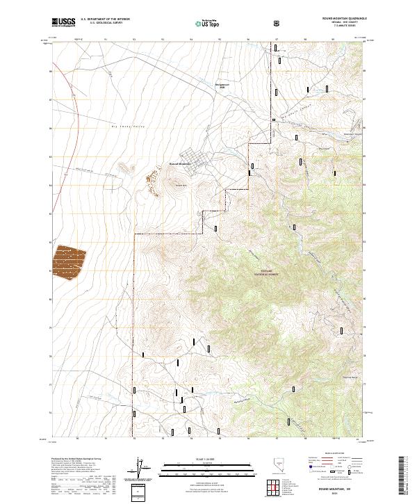 Round Mountain, NV — USGS 7.5-minute topo (2021)