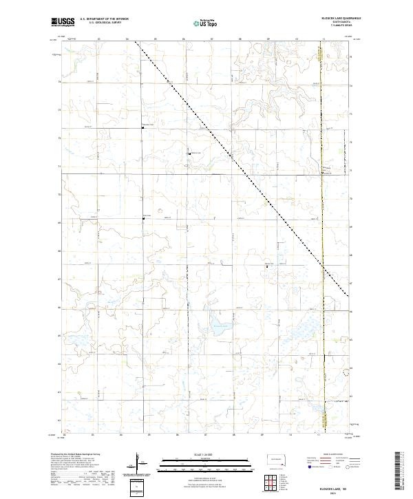 Kloucek Lake, SD — USGS 7.5-minute topo (2021)