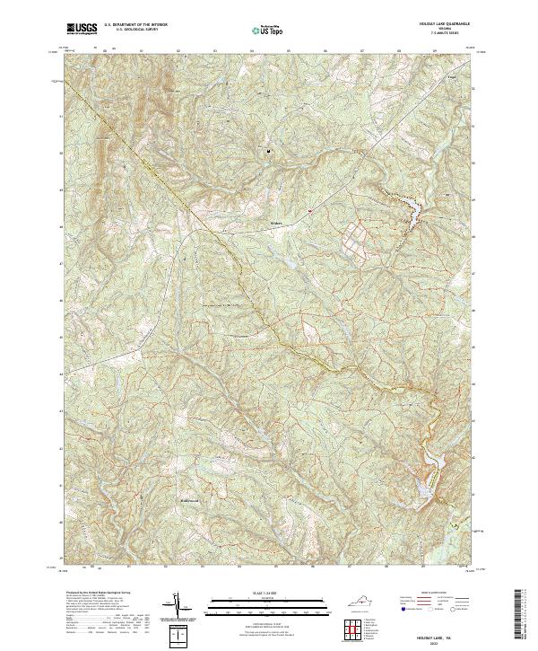 Holiday Lake, VA — USGS 7.5-minute topo (2022)