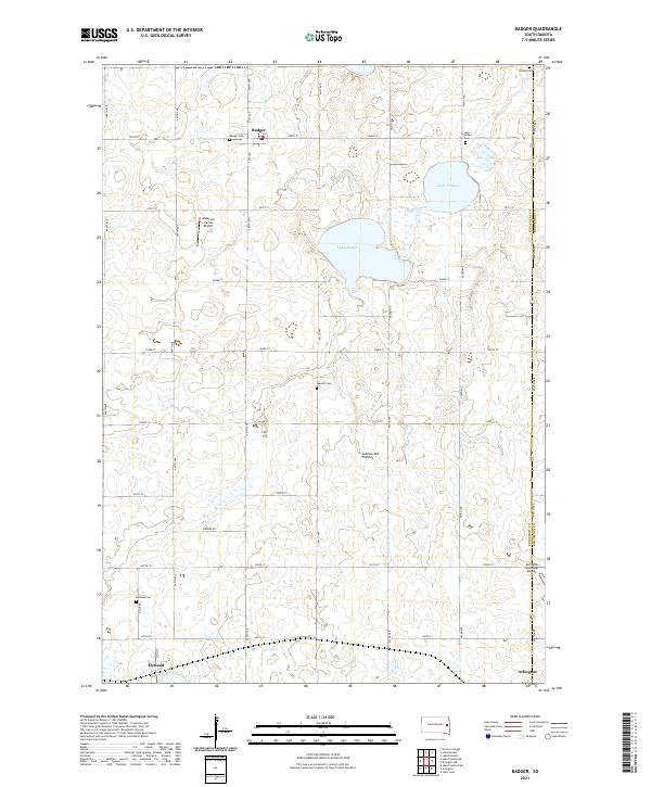 Badger, SD — USGS 7.5-minute topo (2021)