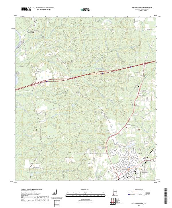 Bay Minette North, AL — USGS 7.5-minute topo (2024)