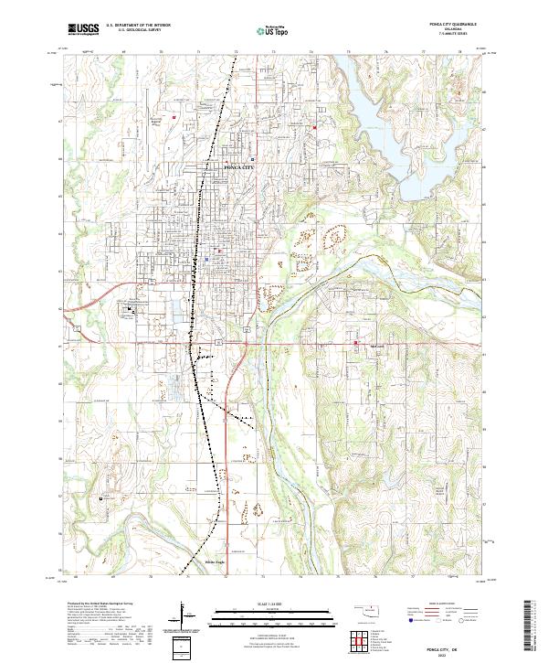 Ponca City, OK — USGS 7.5-minute topo (2022)
