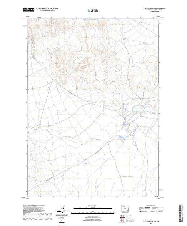 Flat Top Mountain, OR — USGS 7.5-minute topo (2023)