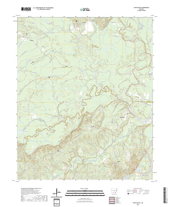 Tates Bluff, AR — USGS 7.5-minute topo (2024)