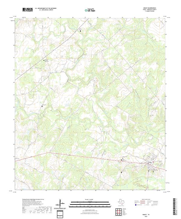 Smiley, TX — USGS 7.5-minute topo (2022)