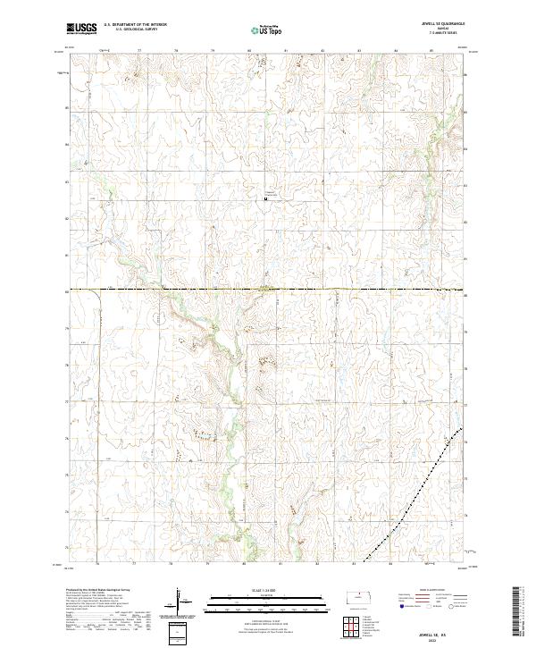 Jewell SE, KS — USGS 7.5-minute topo (2022)