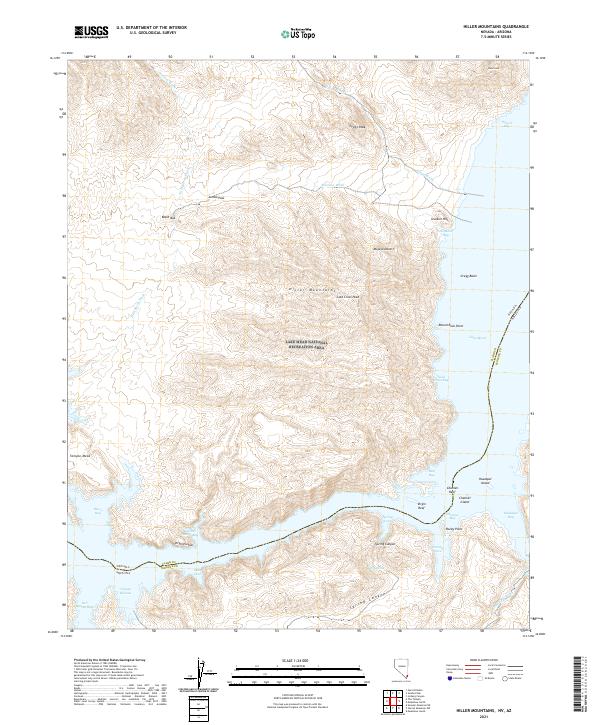 Hiller Mountains, NV-AZ — USGS 7.5-minute topo (2021)