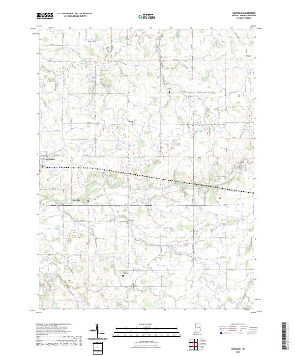 Maxville, IN — USGS 7.5-minute topo (2022)