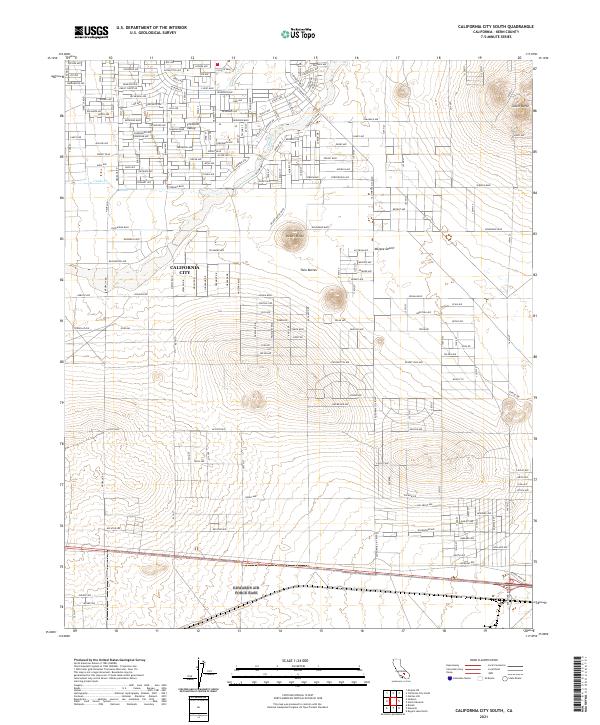California City South, CA — USGS 7.5-minute topo (2021)