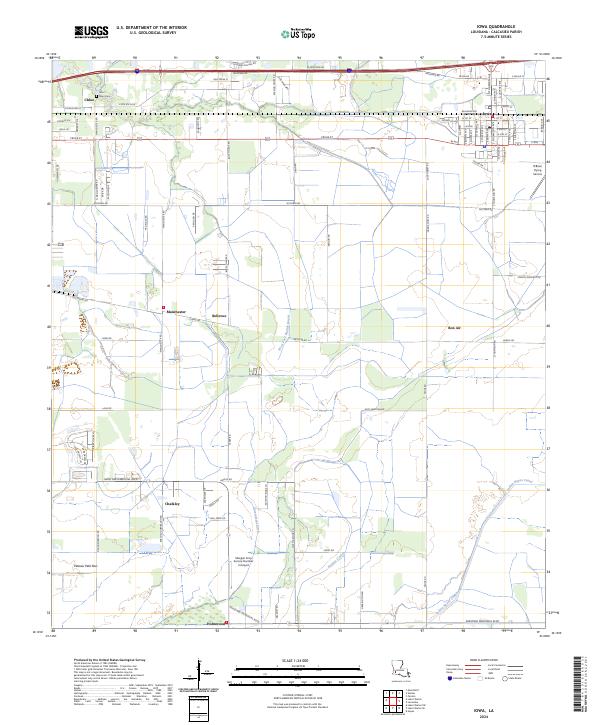 Iowa, LA — USGS 7.5-minute topo (2024)