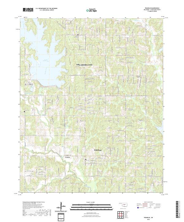 Franklin, OK — USGS 7.5-minute topo (2022)
