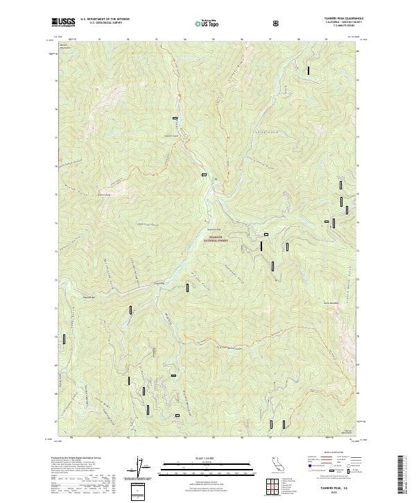 Tanners Peak, CA — USGS 7.5-minute topo (2022)