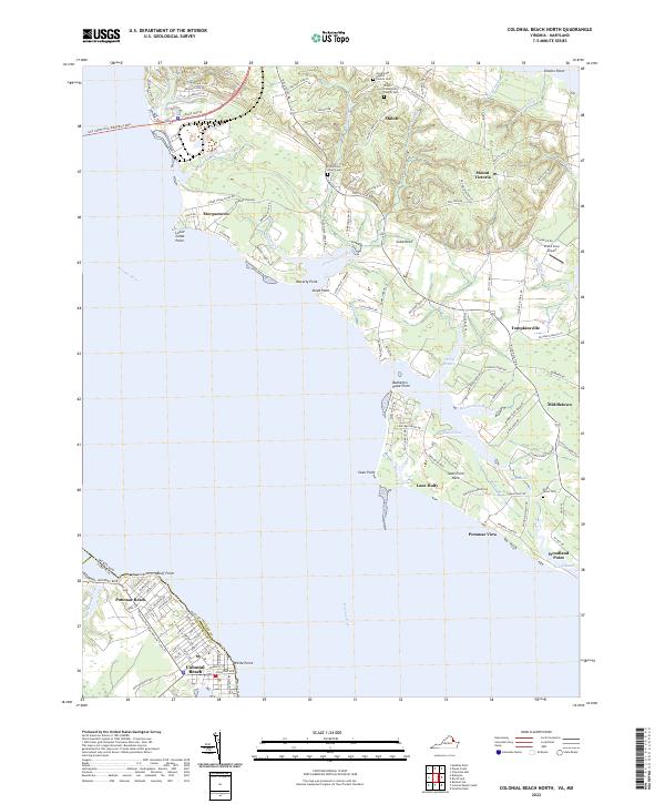 Colonial Beach North, VA-MD — USGS 7.5-minute topo (2022)