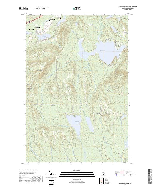 Meduxnekeag Lake, ME — USGS 7.5-minute topo (2024)