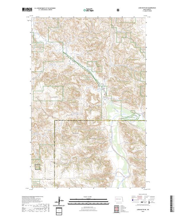Lone Butte NE, ND — USGS 7.5-minute topo (2024)