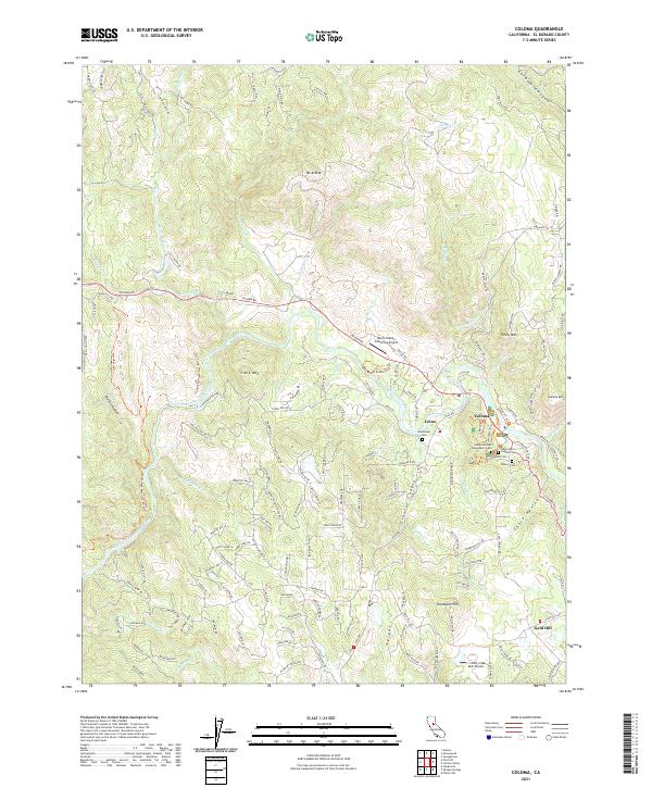 Coloma, CA — USGS 7.5-minute topo (2021)