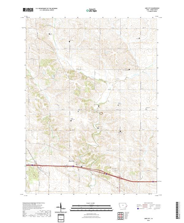 Lime City, IA — USGS 7.5-minute topo (2022)