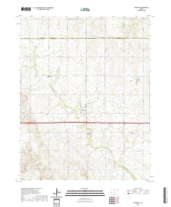Waterloo, KS — USGS 7.5-minute topo (2022)