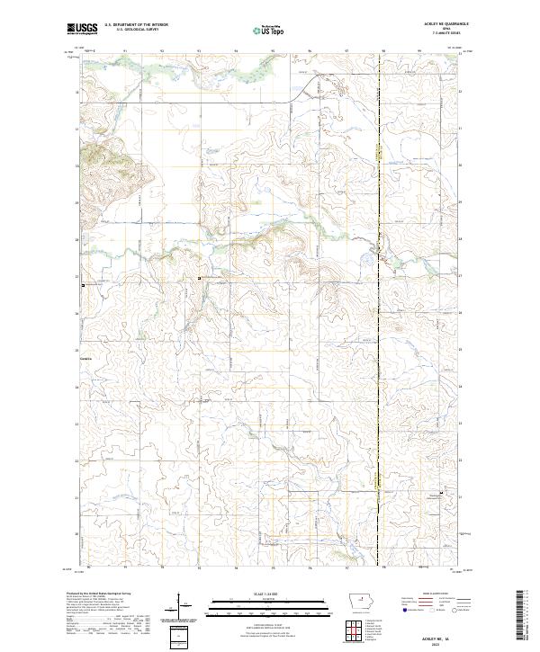 Ackley NE, IA — USGS 7.5-minute topo (2023)
