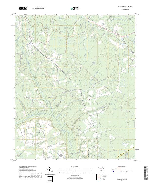 Tony Hill Bay, SC — USGS 7.5-minute topo (2024)