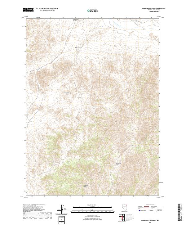 Ninemile Mountain NE, NV — USGS 7.5-minute topo (2021)