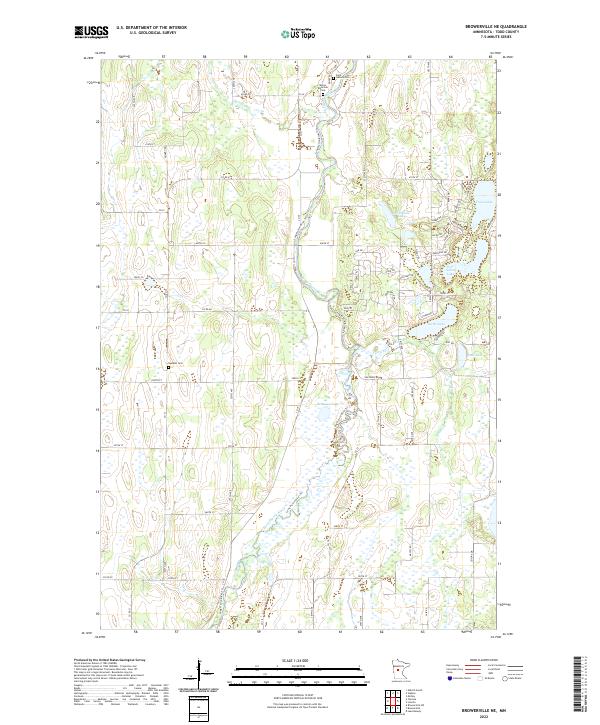 Browerville NE, MN — USGS 7.5-minute topo (2022)