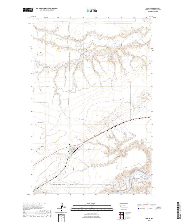 Carter, MT — USGS 7.5-minute topo (2024)