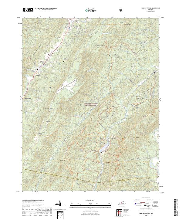Healing Springs, VA — USGS 7.5-minute topo (2022)