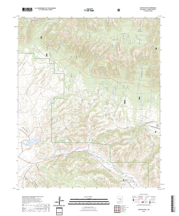 Capitan Pass, NM — USGS 7.5-minute topo (2023)