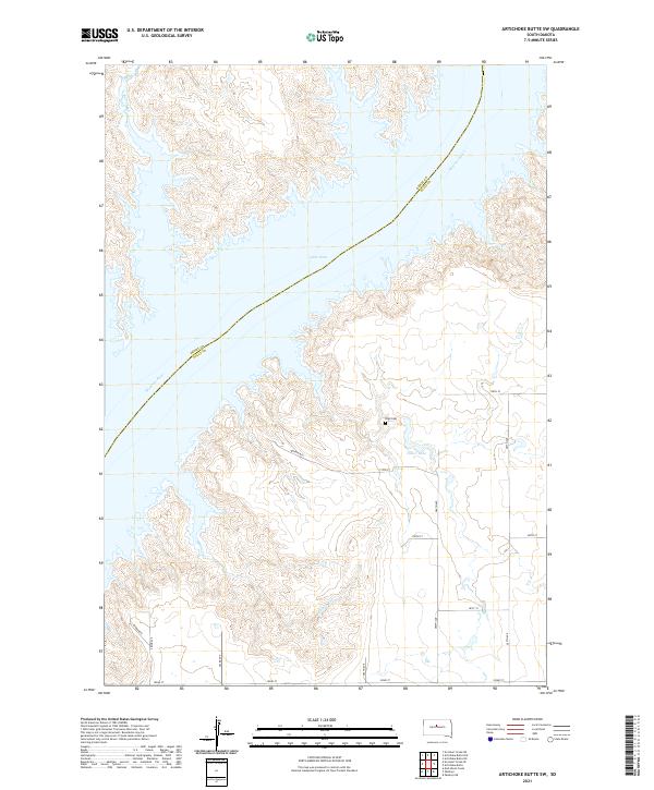 Artichoke Butte SW, SD — USGS 7.5-minute topo (2021)