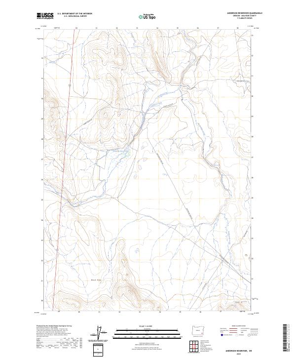 Anderson Reservoir, OR — USGS 7.5-minute topo (2023)