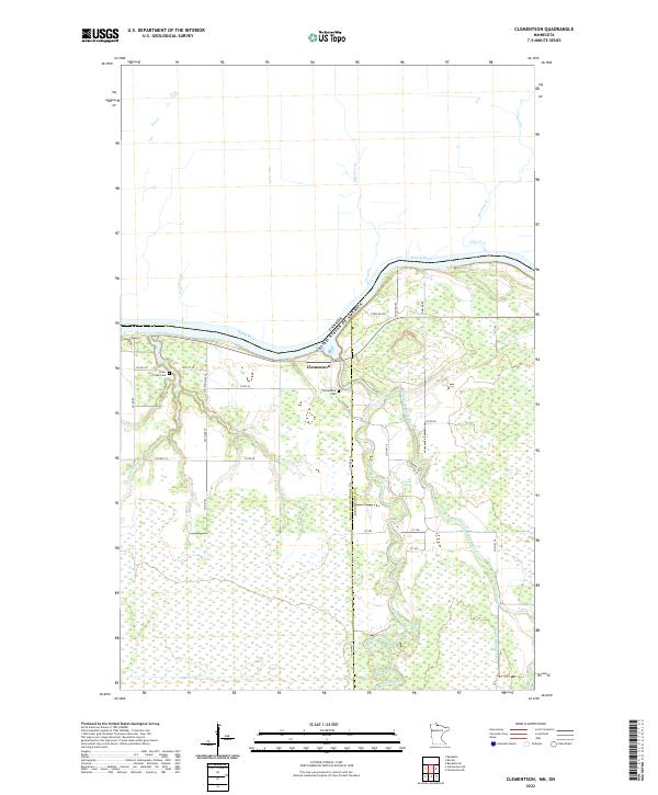 Clementson, MN-ON — USGS 7.5-minute topo (2022)
