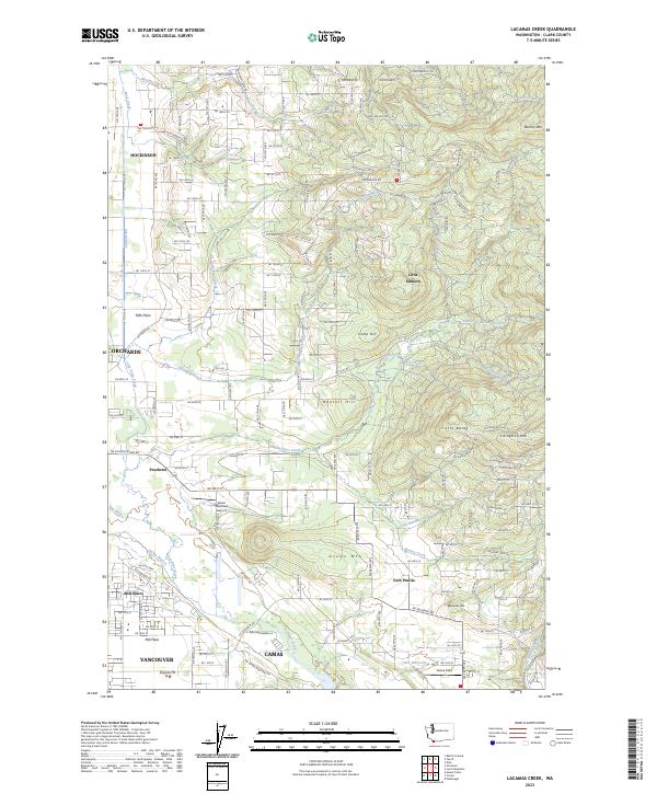 Lacamas Creek, WA — USGS 7.5-minute topo (2023)