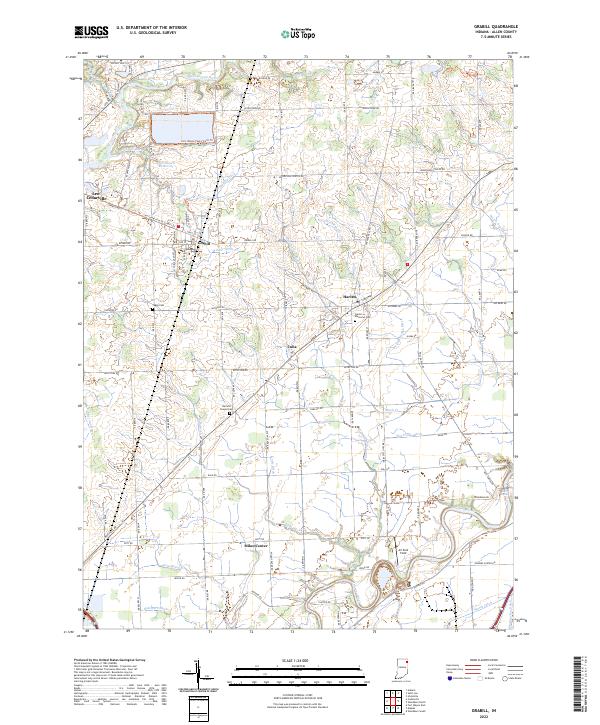 Grabill, IN — USGS 7.5-minute topo (2022)