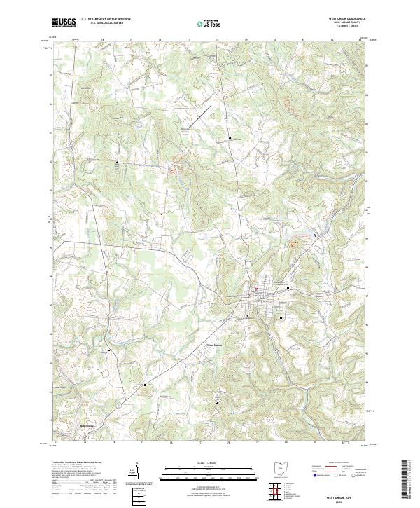 West Union, OH — USGS 7.5-minute topo (2023)