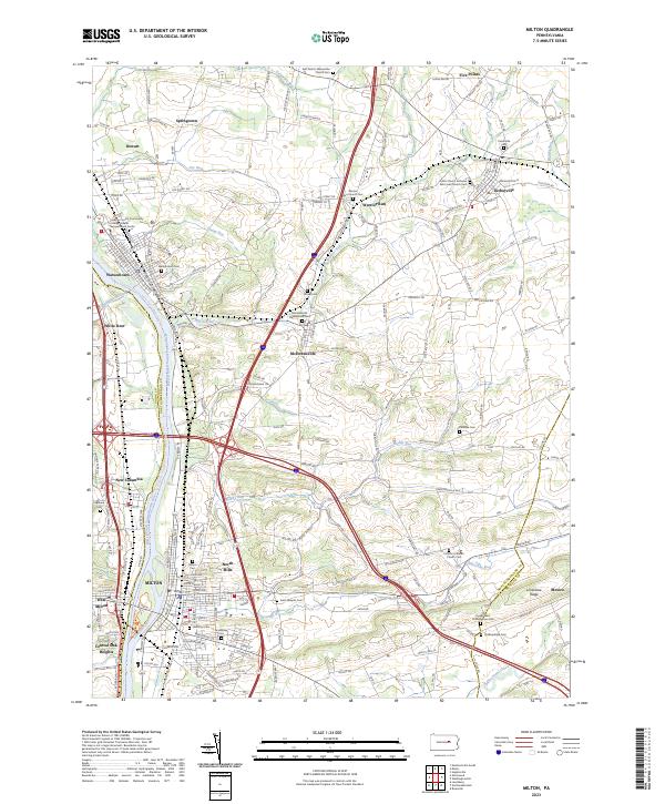 Milton, PA — USGS 7.5-minute topo (2023)
