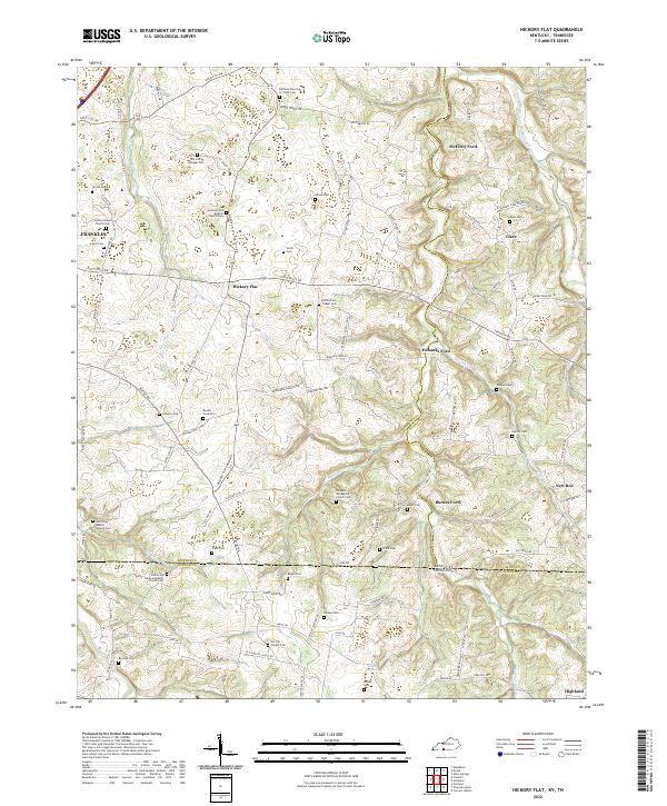 Hickory Flat, KY-TN — USGS 7.5-minute topo (2022)