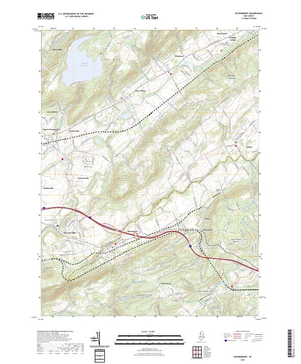 Bloomsbury, NJ — USGS 7.5-minute topo (2023)