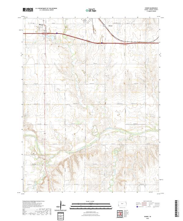 Homer, KS — USGS 7.5-minute topo (2022)