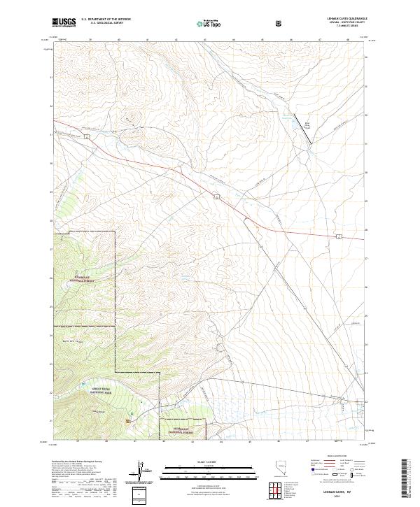 Lehman Caves, NV — USGS 7.5-minute topo (2021)