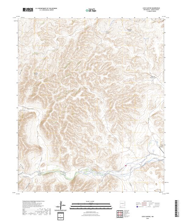 Loco Canyon, NM — USGS 7.5-minute topo (2023)