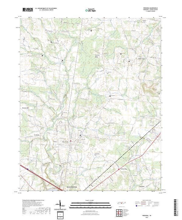 Fredonia, TN — USGS 7.5-minute topo (2022)