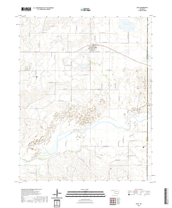 Gate, OK — USGS 7.5-minute topo (2022)