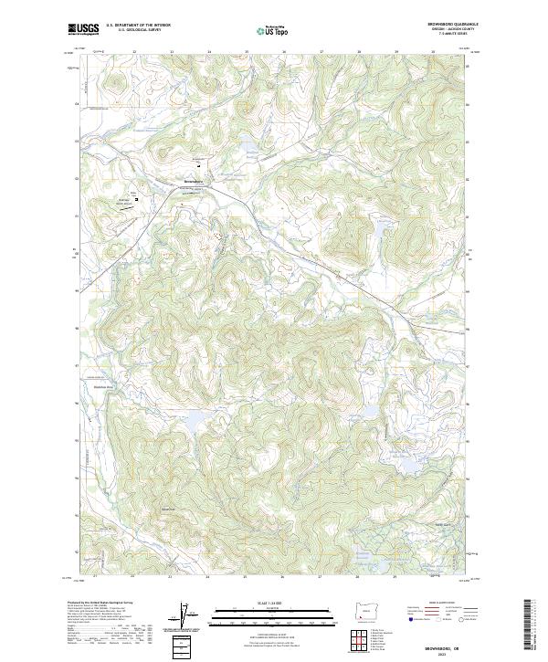 Brownsboro, OR — USGS 7.5-minute topo (2023)