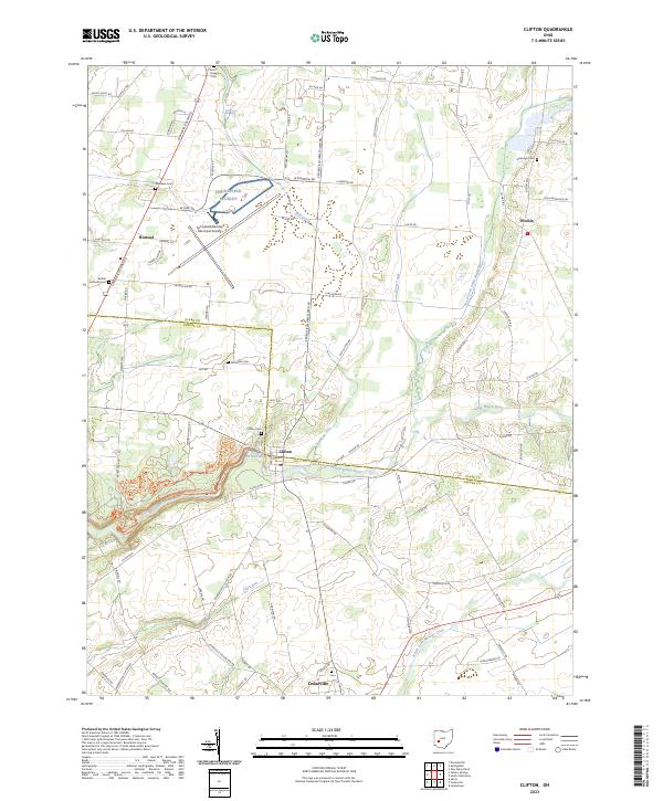 Clifton, OH — USGS 7.5-minute topo (2023)