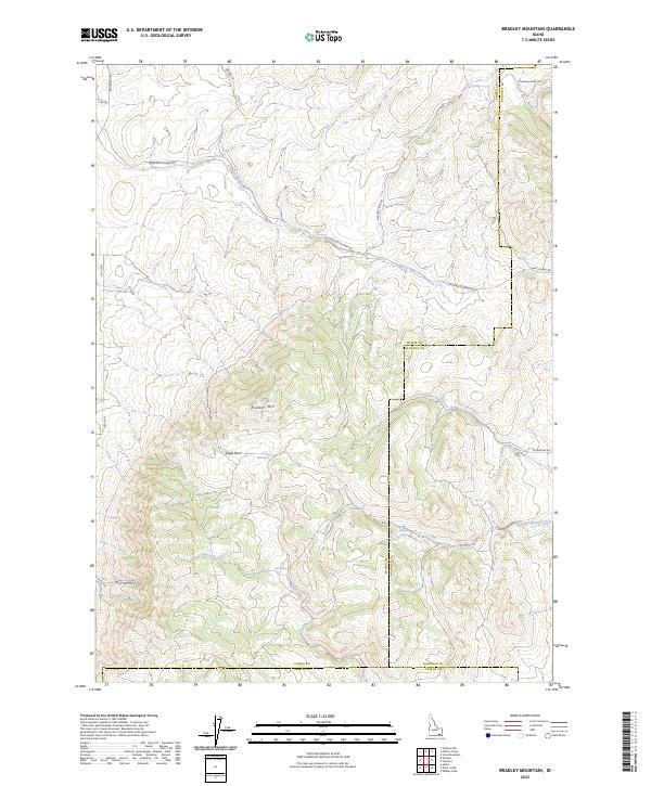 Bradley Mountain, ID — USGS 7.5-minute topo (2023)